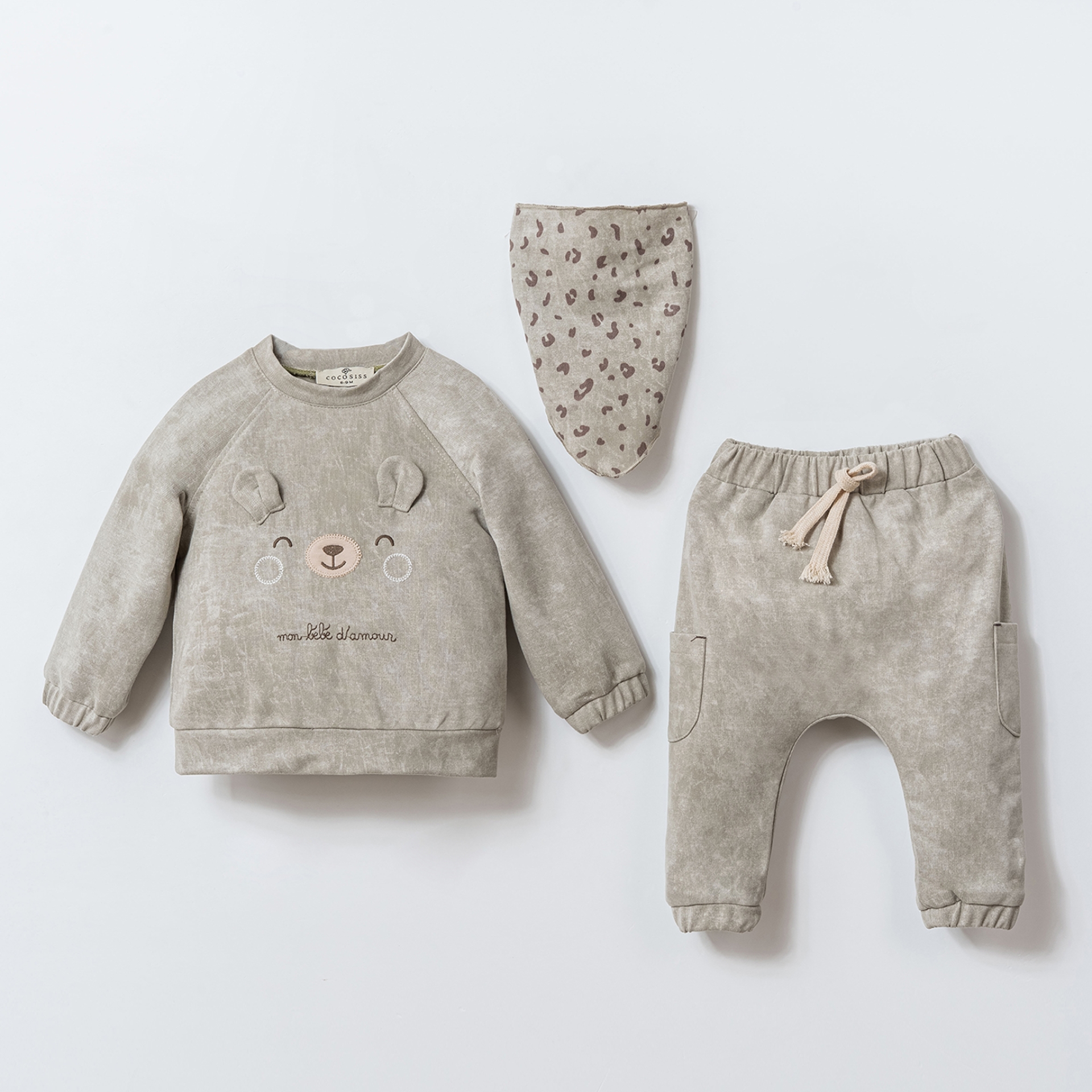 CUTE LEOPAR ÖNLÜKLÜ EŞOFMAN 3'LÜ TAKIM