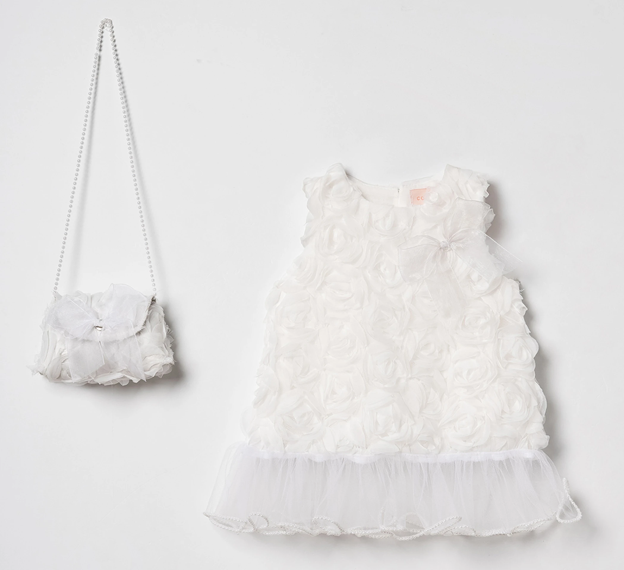 İNCİLİ ROSE DRESS & MİNİ ÇANTA