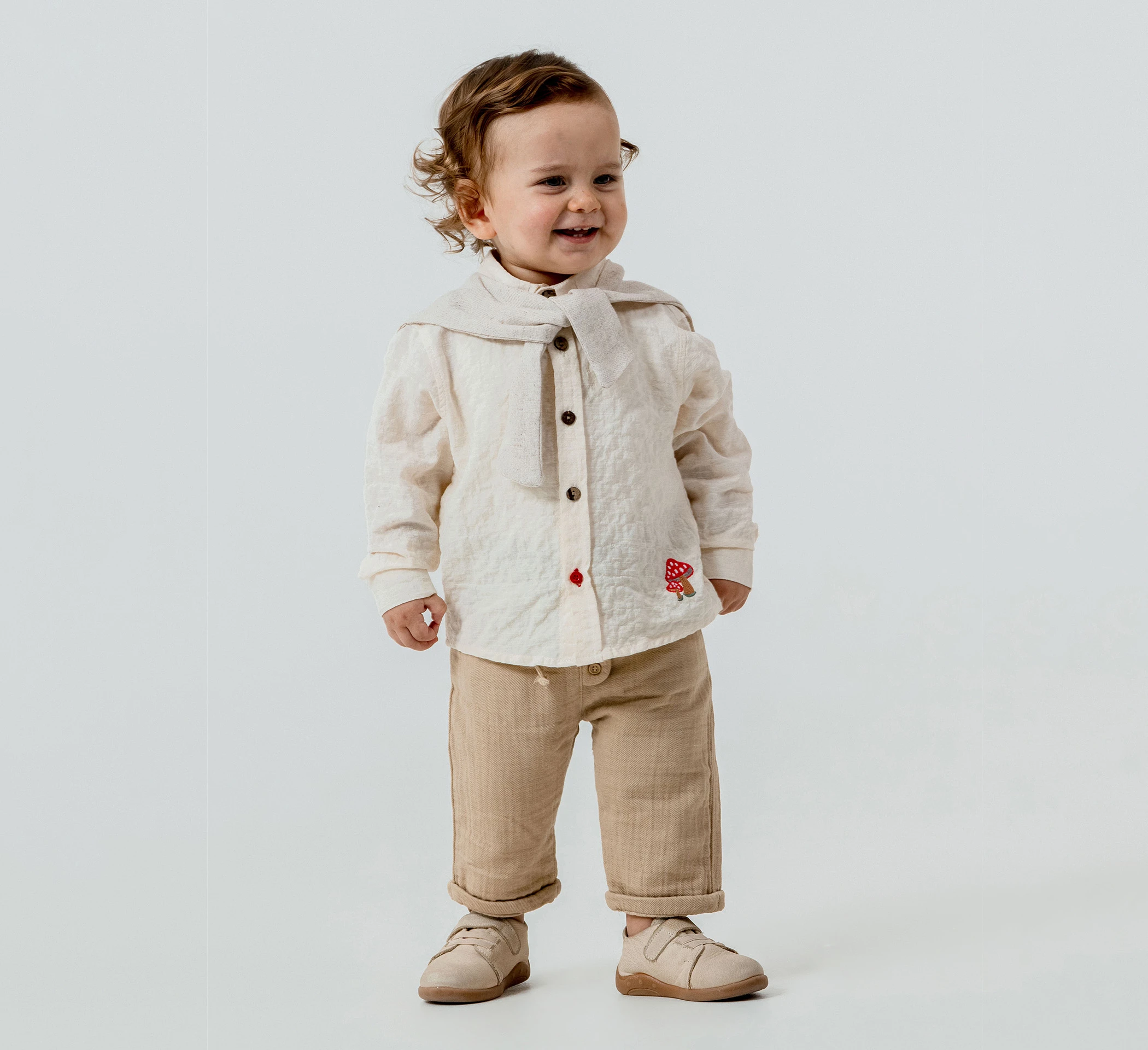 MANTAR NAKIŞLI GÖMLEK TAKIM 