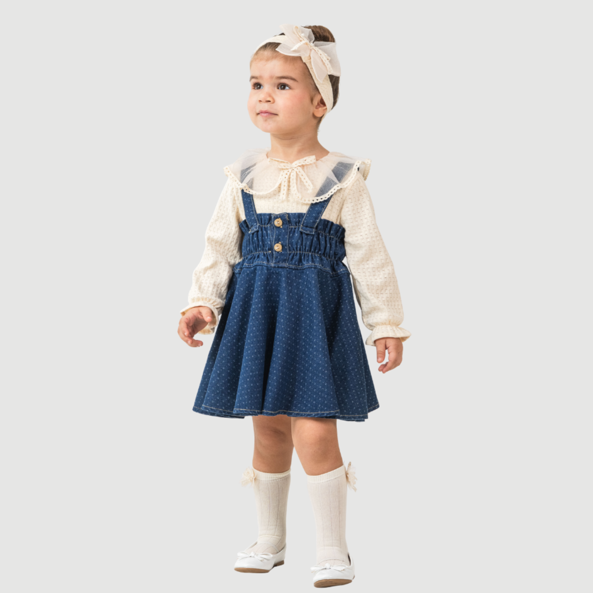 PRENSES DENİM ELBİSE 3'LÜ TAKIM 