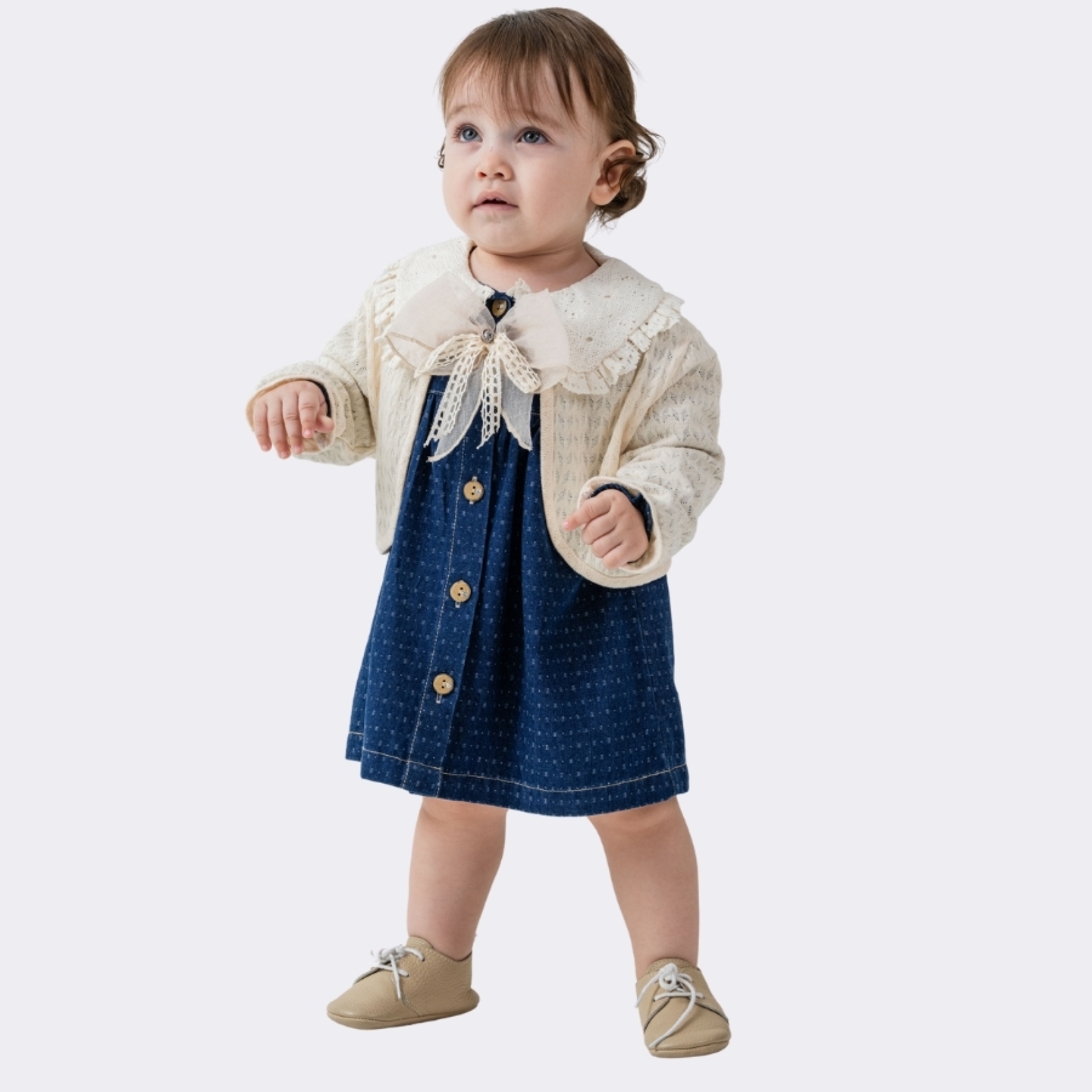 TRIKOLU BOLERO DENİM ELBİSE 3'LÜ TAKIM 